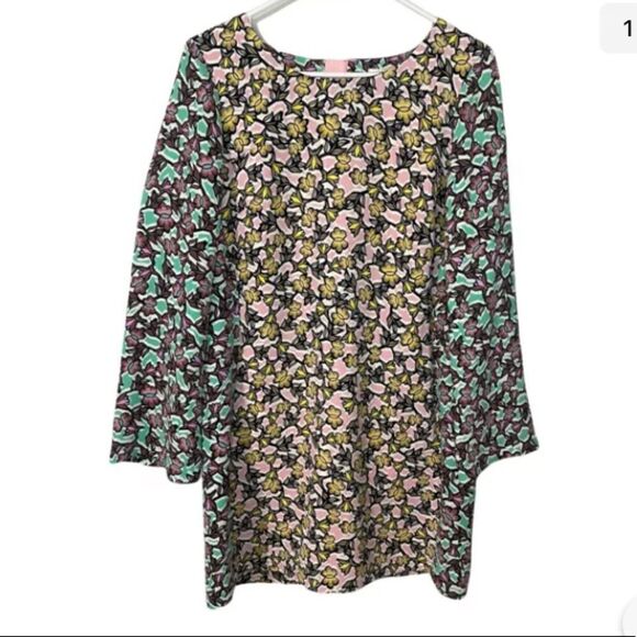J Crew Tunic Dress Multicolor Floral Cotton Sz 6 Lined •BEAUTIFUL• - Picture 1 of 5